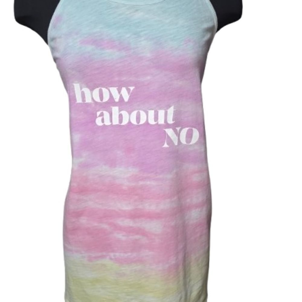 Torrid Tie Dye Tank Top – “How About No” Graphic High Neck, Size 2 image 3